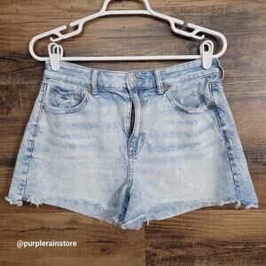 American Eagle Mom Shorts Size 8 Acid Wash Comfort Stretch Waistband